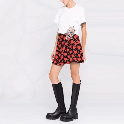 (W) Saint Laurent FW21 Skirt Mini Wanita Cetakan Hati Kasual. 647997Y3C911008 Details for (W) Saint Laurent FW21 Skirt Mini Wanita Cetakan Hati Kasual. 647997Y3C911008