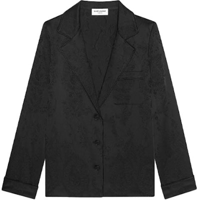(Women) SAINT LAURENT FW21 Jacquard Long Sleeve Pajama Shirt Women Black. 652293Y234T1000 Buy (Women) SAINT LAURENT FW21 Jacquard Long Sleeve Pajama Shirt Women Black. 652293Y234T1000