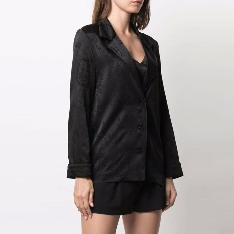 Purchase (W) SAINT LAURENT 秋冬21提花長袖睡衣襯衫 女款 黑色 652293Y234T1000