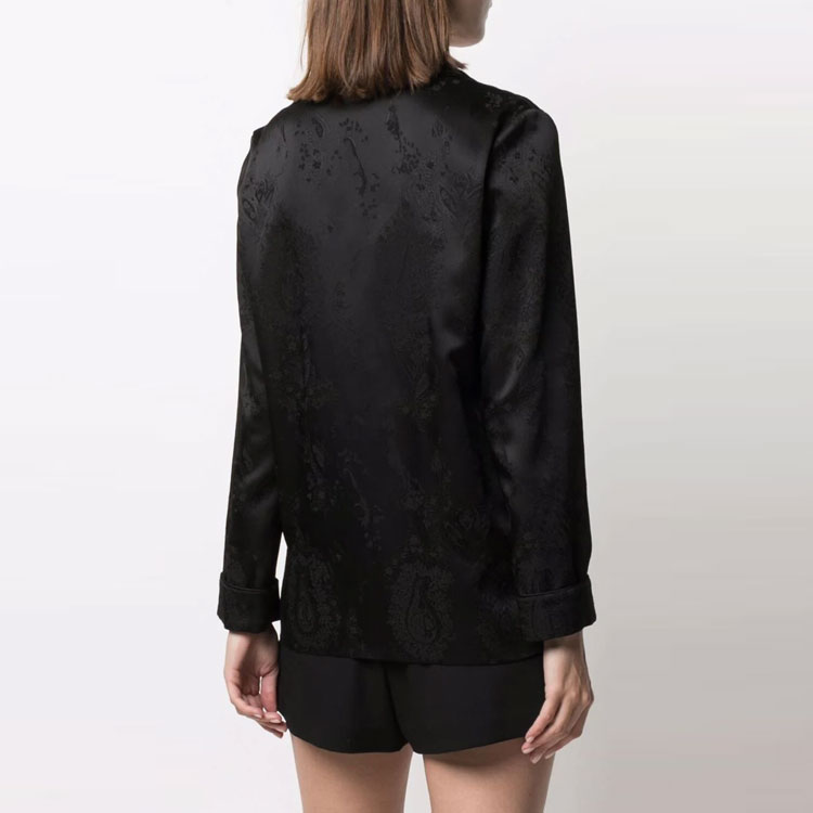 Details for (W) SAINT LAURENT 秋冬21提花長袖睡衣襯衫 女款 黑色 652293Y234T1000