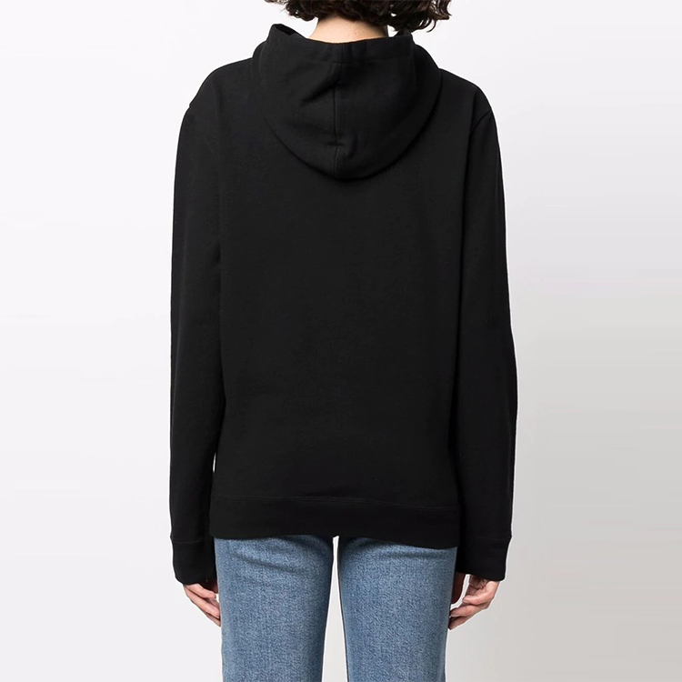 Purchase (Women) SAINT LAURENT FW21 Logo Print Hoodie Black 677256YB2EZ1035