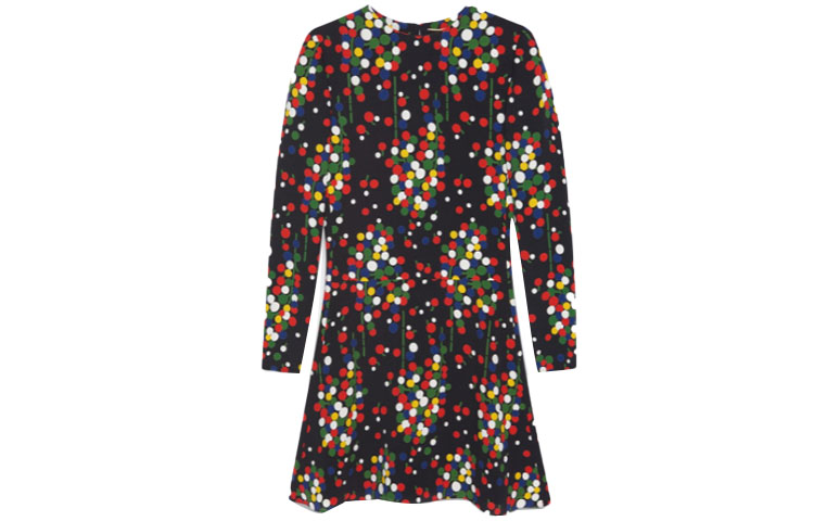 (Women) Saint Laurent FW21 Multicolor Floral Print Bell Sleeve Dress for Women 667489Y5D231872