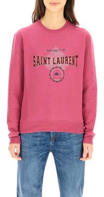 (W) SAINT LAURENT FW21 Logo Ungu Crewneck Sweatshirt dengan Pinggiran Rib. 673413Y36LX5087 Shop (W) SAINT LAURENT FW21 Logo Ungu Crewneck Sweatshirt dengan Pinggiran Rib. 673413Y36LX5087