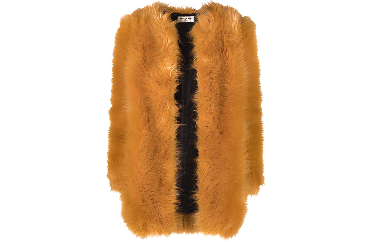 (Women) SAINT LAURENT FW21 Quilted Faux Fur Jacket Women Orange. 673148Y7D456550