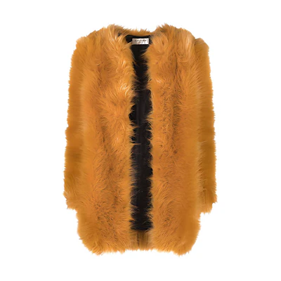 (Women) SAINT LAURENT FW21 Quilted Faux Fur Jacket Women Orange. 673148Y7D456550