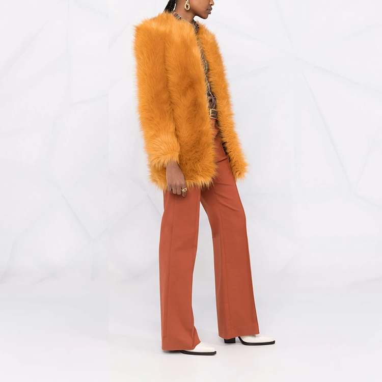 (Women) SAINT LAURENT FW21 Quilted Faux Fur Jacket Women Orange. 673148Y7D456550 圖 5