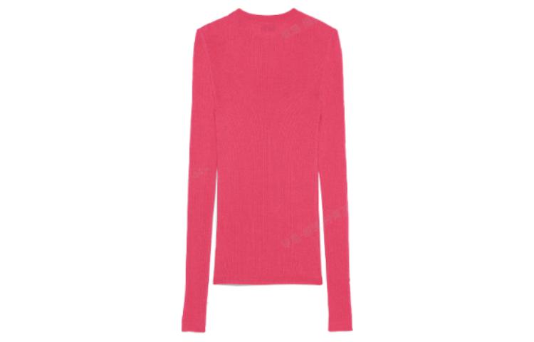 Lookbook (Women) SAINT LAURENT FW21 Ribbed Crewneck Wool Sweater Women’s Burgundy Purple. 617962YAPK25260