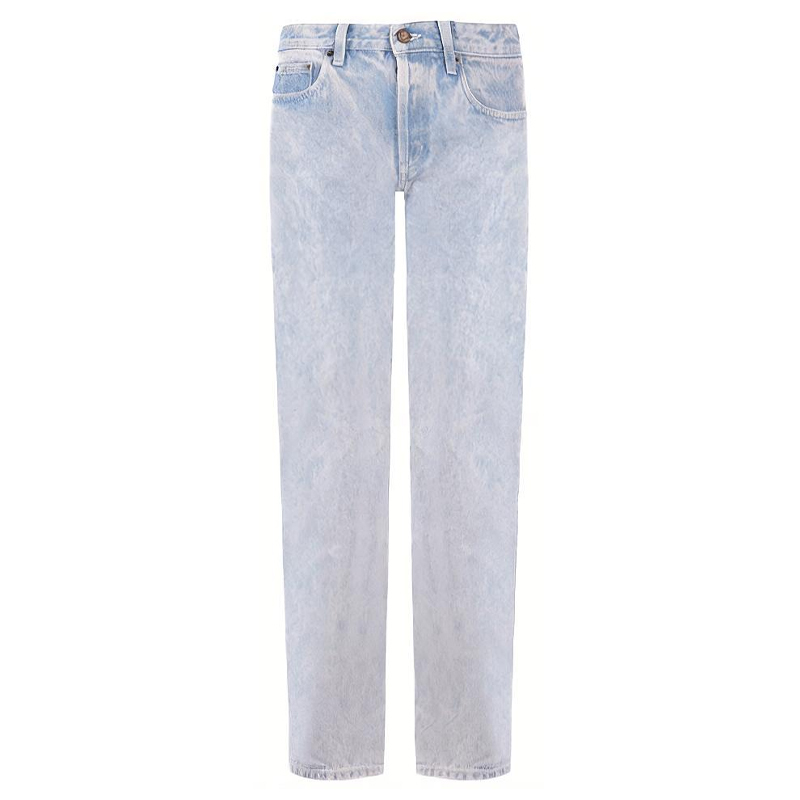 (Women) SAINT LAURENT FW21 Slim Distressed Multi-Pocket Jeans Women Blue 669234Y870P4471