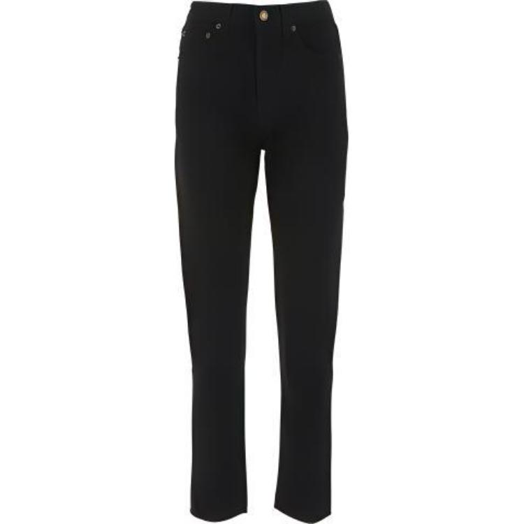 (Women) SAINT LAURENT FW21 Slim Fit Solid Black Jeans . 644024YF8991220