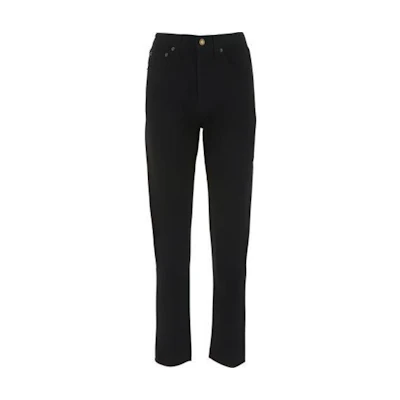 (Women) SAINT LAURENT FW21 Slim Fit Solid Black Jeans . 644024YF8991220