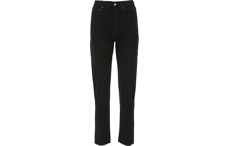 Order (Women) SAINT LAURENT FW21 Slim Fit Solid Black Jeans . 644024YF8991220