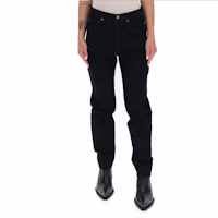 Shop (W) SAINT LAURENT FW21 修身版純黑牛仔褲 644024YF8991220