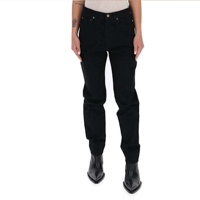 (Women) SAINT LAURENT FW21 Slim Fit Solid Black Jeans . 644024YF8991220 Shop (Women) SAINT LAURENT FW21 Slim Fit Solid Black Jeans . 644024YF8991220