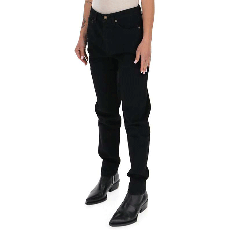Details for (Women) SAINT LAURENT FW21 Slim Fit Solid Black Jeans . 644024YF8991220