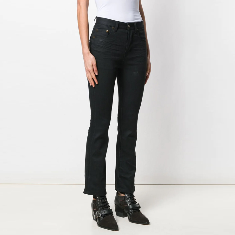 Purchase (Women) SAINT LAURENT FW21 Slim Flared Ankle Jeans Women Black 570627YF8691080