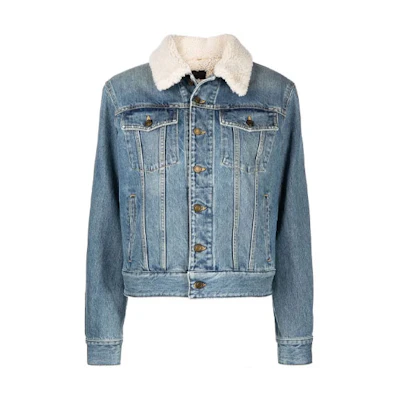 (Women) SAINT LAURENT FW21 Solid Color Denim Jacket Blue 643611YY8834621