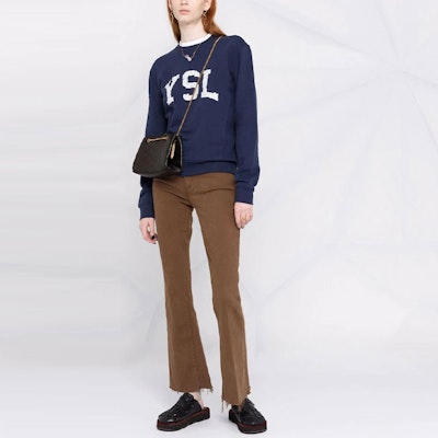 (W) 圣罗兰 FW21 女款 Logo 印花圆领卫衣 蓝色 666987Y36IP4201 Lookbook (W) 圣罗兰 FW21 女款 Logo 印花圆领卫衣 蓝色 666987Y36IP4201