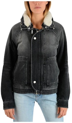 (Women) SAINT LAURENT FW22 Black Distressed Denim Jacket with Removable Collar. 484176-YX960-1305 Buy (Women) SAINT LAURENT FW22 Black Distressed Denim Jacket with Removable Collar. 484176-YX960-1305