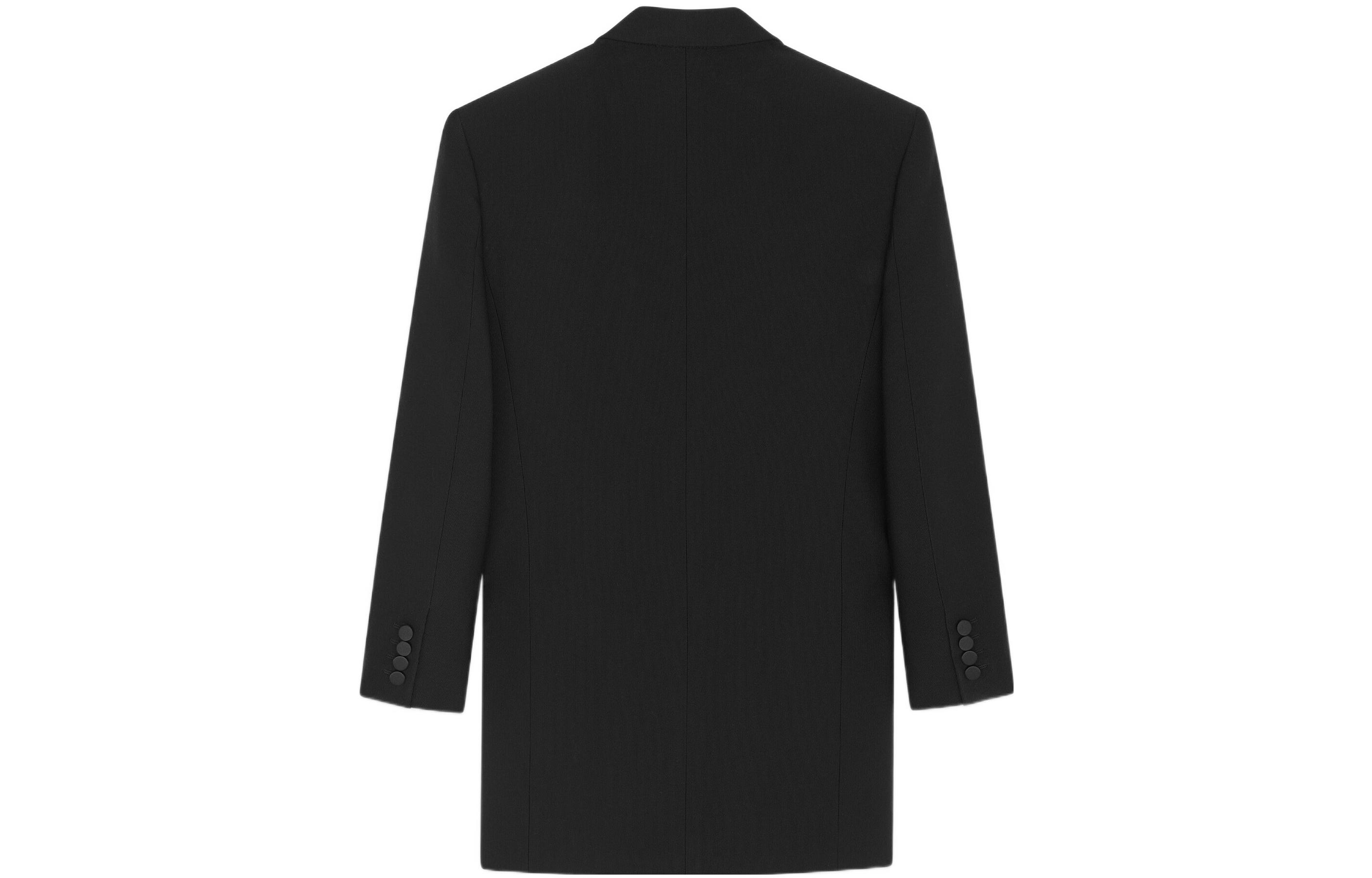 Lookbook (W) SAINT LAURENT FW22 Jaket Sut Hitam Double-Breasted 704629Y806V1000