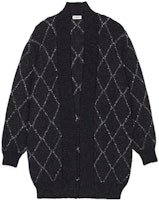 (Women) SAINT LAURENT FW22 Black Striped V-Neck Button Knit Cardigan Sweater. 717822Y75UK1081 (Women) SAINT LAURENT FW22 Black Striped V-Neck Button Knit Cardigan Sweater. 717822Y75UK1081