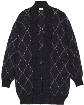 (Women) SAINT LAURENT FW22 Black Striped V-Neck Button Knit Cardigan Sweater. 717822Y75UK1081 Order (Women) SAINT LAURENT FW22 Black Striped V-Neck Button Knit Cardigan Sweater. 717822Y75UK1081