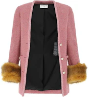 (Women) SAINT LAURENT FW22 Single-Breasted Terry Blazer Pink 671538Y7D23-6862 (Women) SAINT LAURENT FW22 Single-Breasted Terry Blazer Pink 671538Y7D23-6862