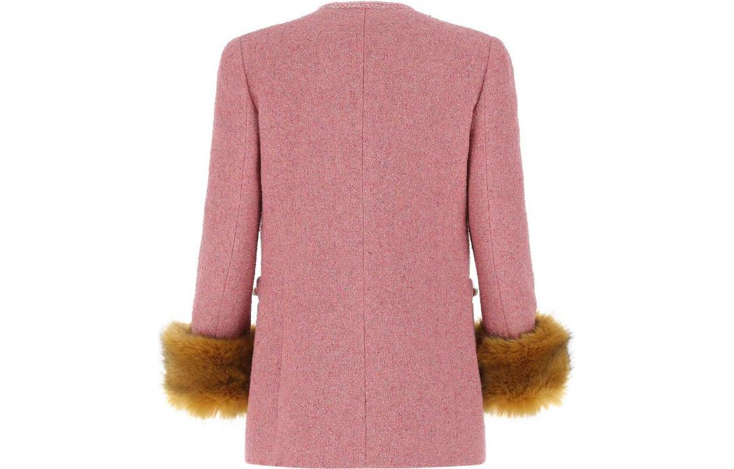 Lookbook (W) SAINT LAURENT FW22 Blazer Single-Breasted Terry Merah Jambu 671538Y7D23-6862