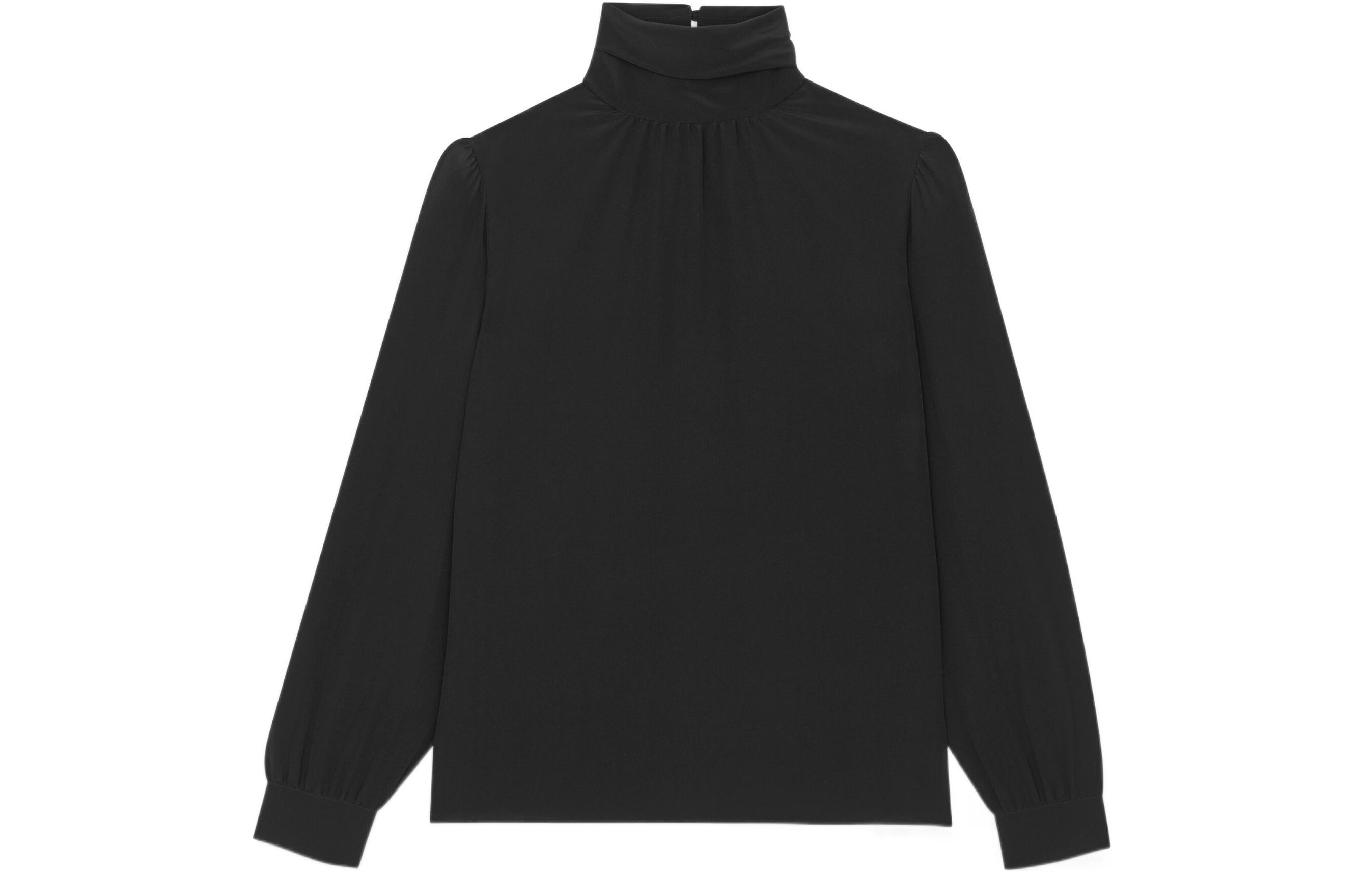 (Women) Saint Laurent FW22  Solid Pullover Shirt Black 716159Y100W1000