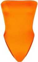 (Women) SAINT LAURENT FW22 Solid Strapless Sleeveless Swimsuit Orange 694554Y7E157540 (Women) SAINT LAURENT FW22 Solid Strapless Sleeveless Swimsuit Orange 694554Y7E157540