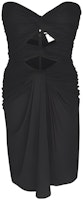 (Women) SAINT LAURENT FW22 Black Sleeveless Ruched Cut-Out Slim Fit Casual Dress Women 708358Y5F631000 (Women) SAINT LAURENT FW22 Black Sleeveless Ruched Cut-Out Slim Fit Casual Dress Women 708358Y5F631000