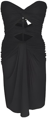 (Women) SAINT LAURENT FW22 Black Sleeveless Ruched Cut-Out Slim Fit Casual Dress Women 708358Y5F631000 Buy (Women) SAINT LAURENT FW22 Black Sleeveless Ruched Cut-Out Slim Fit Casual Dress Women 708358Y5F631000