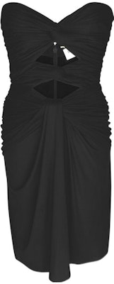(Women) SAINT LAURENT FW22 Black Sleeveless Ruched Cut-Out Slim Fit Casual Dress Women 708358Y5F631000 Order (Women) SAINT LAURENT FW22 Black Sleeveless Ruched Cut-Out Slim Fit Casual Dress Women 708358Y5F631000