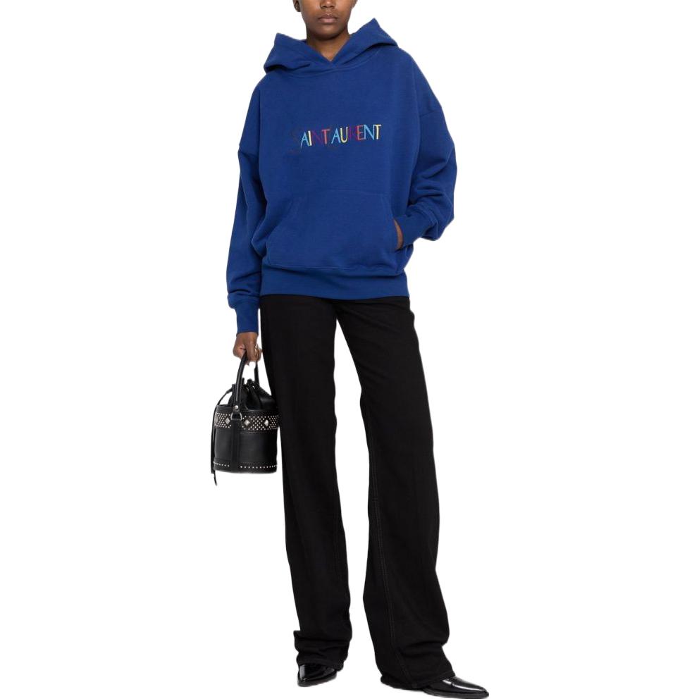 Lookbook (W) Saint Laurent FW22 藍色Logo刺繡長袖運動衫 717847Y37CG-4274