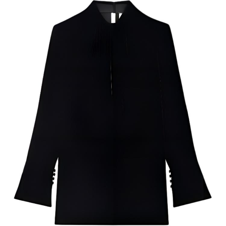 (Women) SAINT LAURENT FW22 Velvet Long Sleeve Mini Dress  Black 709589Y144L1000