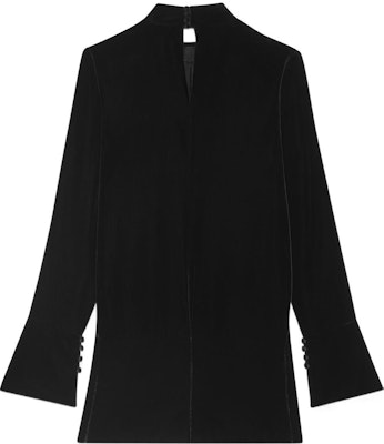 (W) SAINT LAURENT FW22 Velvet Mini Dress Lengan Panjang Hitam 709589Y144L1000 Lookbook (W) SAINT LAURENT FW22 Velvet Mini Dress Lengan Panjang Hitam 709589Y144L1000