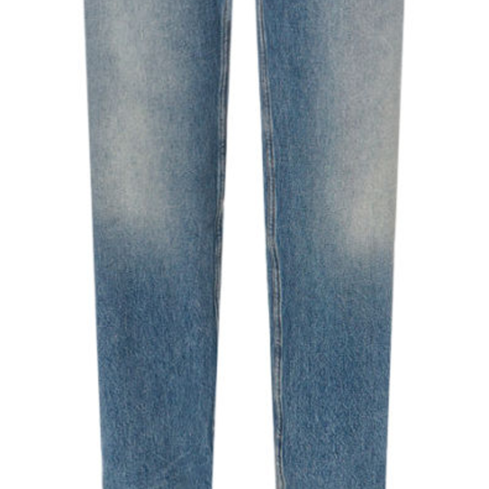 Details for (W) SAINT LAURENT FW23 Jeans Biru Mid-Rise Loose Straight dengan Kancing. 760009Y04PG4599