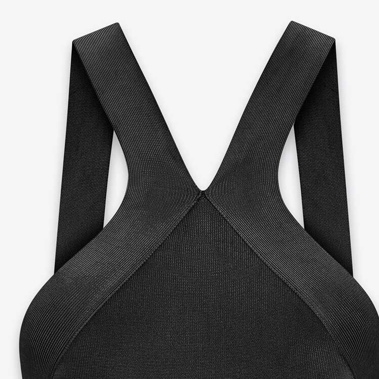 Details for (W) SAINT LAURENT FW23 Mono Negro Espalda Descubierta Tejido Sólido. 765457Y76JN1000