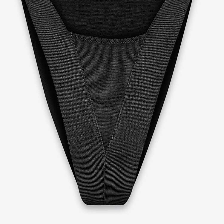 Sizing (W) SAINT LAURENT FW23 Mono Negro Espalda Descubierta Tejido Sólido. 765457Y76JN1000