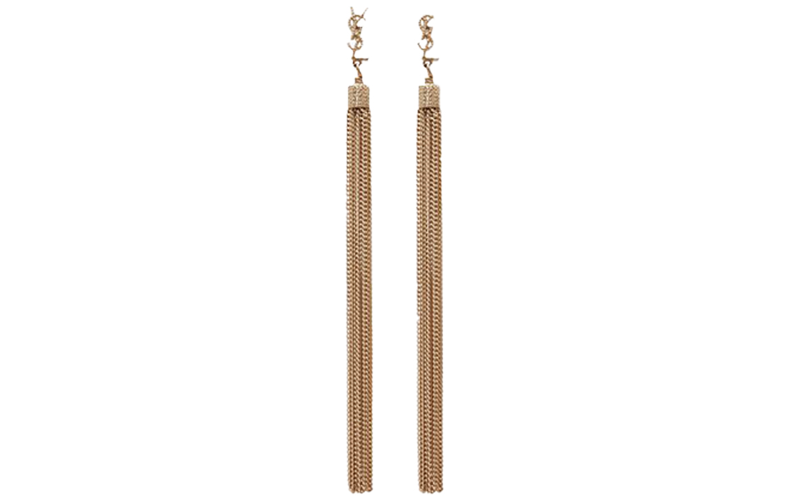 (Women) Saint Laurent Gold Brass Tassel Party Earrings 506030Y16148045