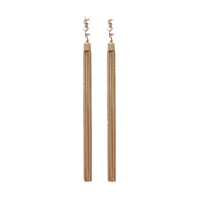 (Women) Saint Laurent Gold Brass Tassel Party Earrings 506030Y16148045