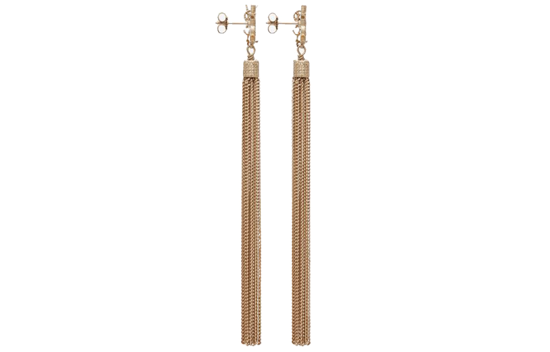(Women) Saint Laurent Gold Brass Tassel Party Earrings 506030Y16148045 圖 3