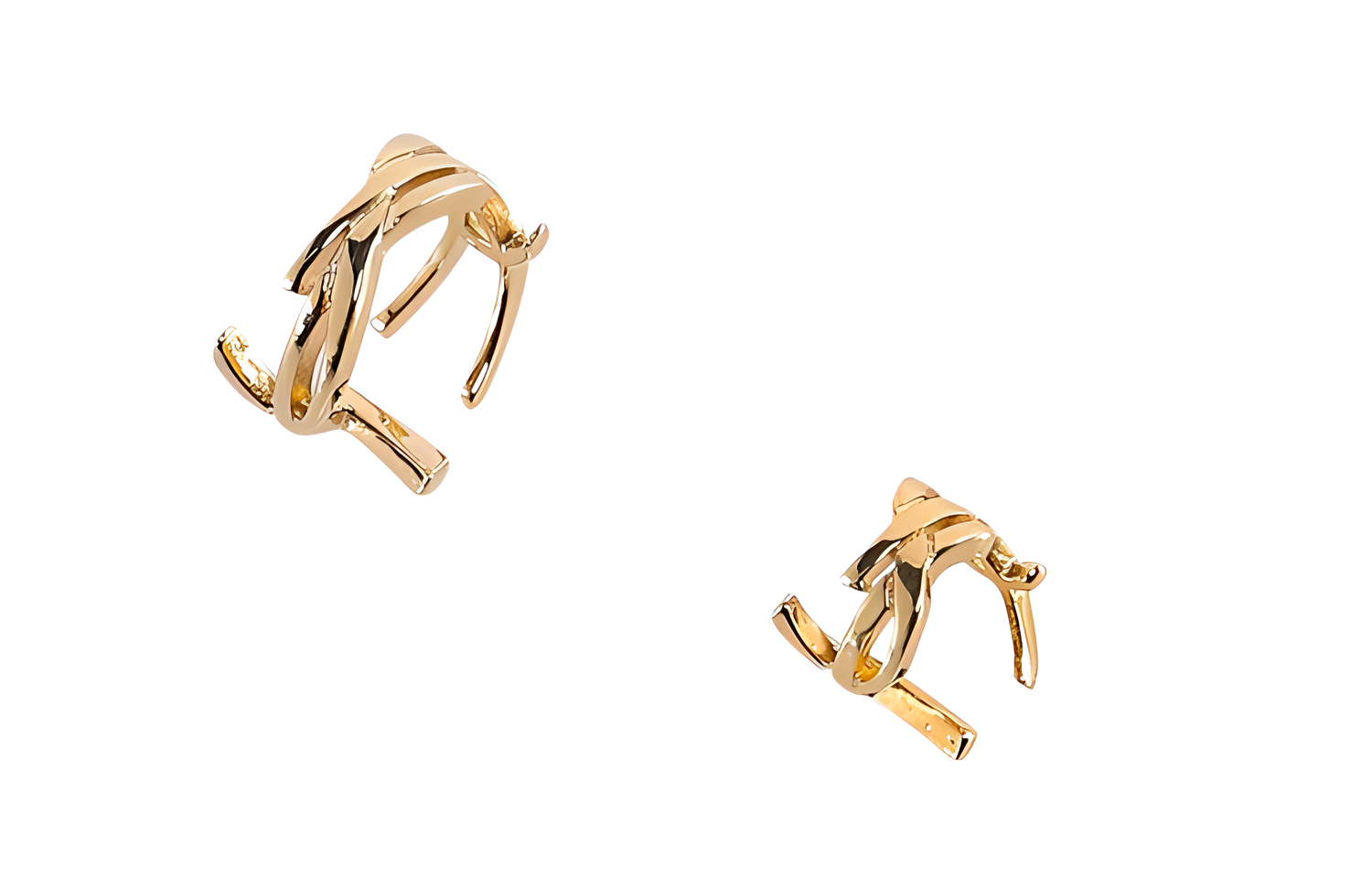 (Women) SAINT LAURENT Gold Elegant Metal Earrings for Women. 689898Y1500-8030