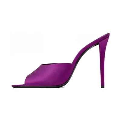(W) Saint Laurent Goldie Satin 'Purple Black'