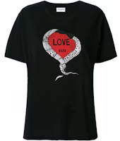 (Women) Saint Laurent Heart Print Round Neck Black T-Shirt. 497236-YB2MQ-1004 (Women) Saint Laurent Heart Print Round Neck Black T-Shirt. 497236-YB2MQ-1004
