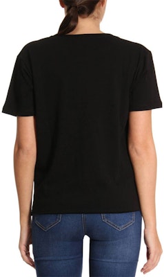 (W) Saint Laurent Kaos Hitam Motif Hati Leher Bulat. 497236-YB2MQ-1004 Shop (W) Saint Laurent Kaos Hitam Motif Hati Leher Bulat. 497236-YB2MQ-1004