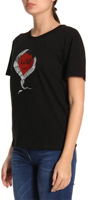 (W) Saint Laurent Kaos Hitam Motif Hati Leher Bulat. 497236-YB2MQ-1004 Purchase (W) Saint Laurent Kaos Hitam Motif Hati Leher Bulat. 497236-YB2MQ-1004