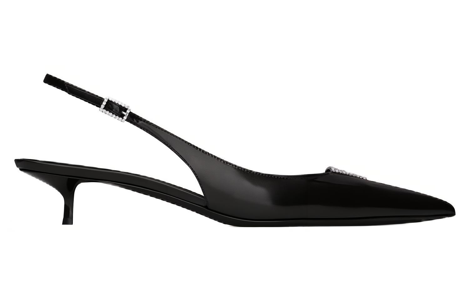 Order (W) Saint Laurent Kasut Bertumit 3cm 'Hitam Selesa Fesyen' 755341AACG01000