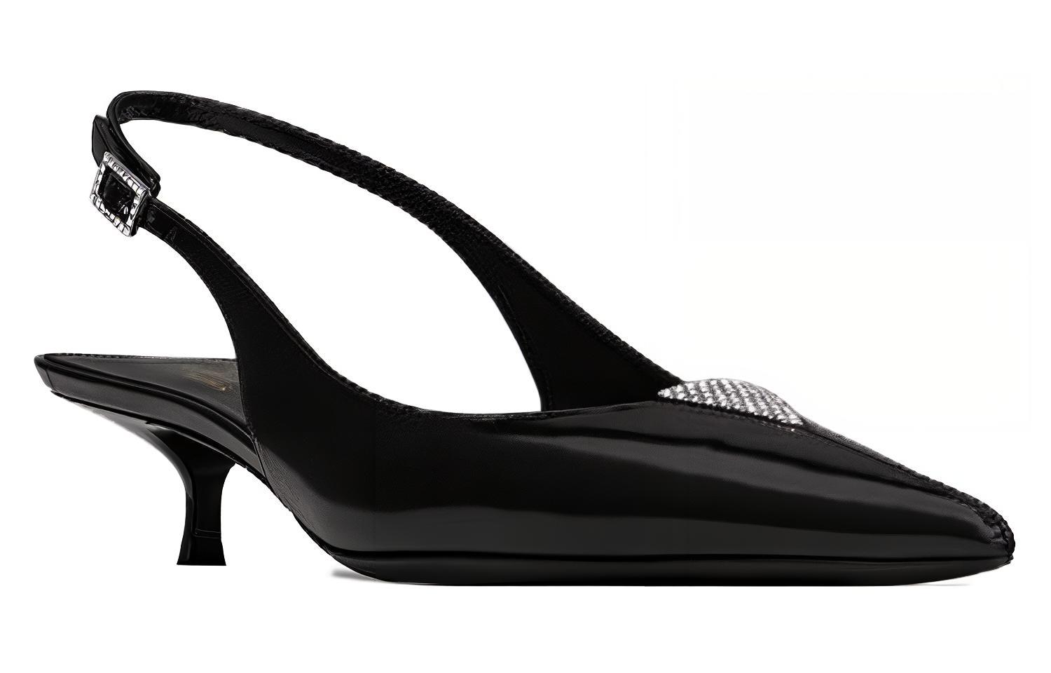 Lookbook (W) Saint Laurent Kasut Bertumit 3cm 'Hitam Selesa Fesyen' 755341AACG01000