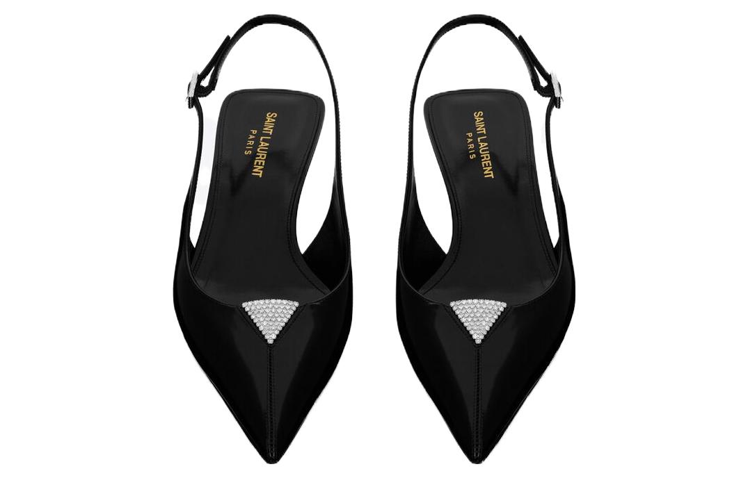 Shop (W) Saint Laurent Kasut Bertumit 3cm 'Hitam Selesa Fesyen' 755341AACG01000