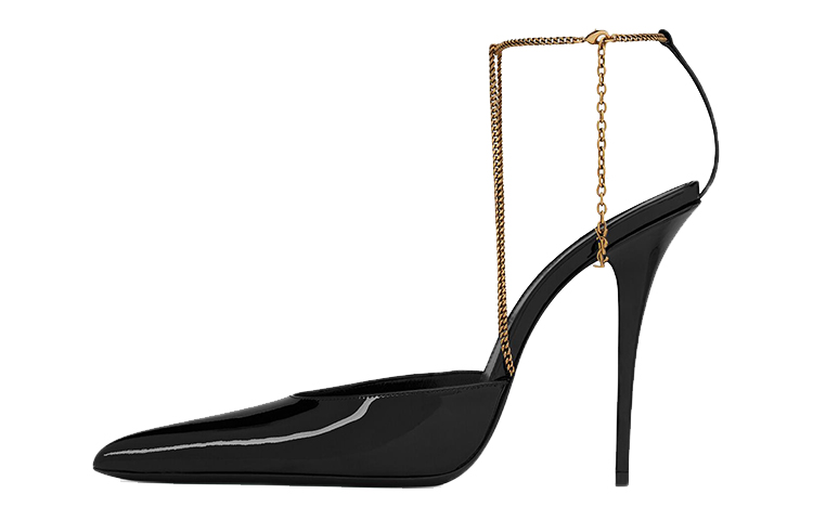 (Women) Saint Laurent Heeled Slide 'Patent Black' 7131751TVDD1000